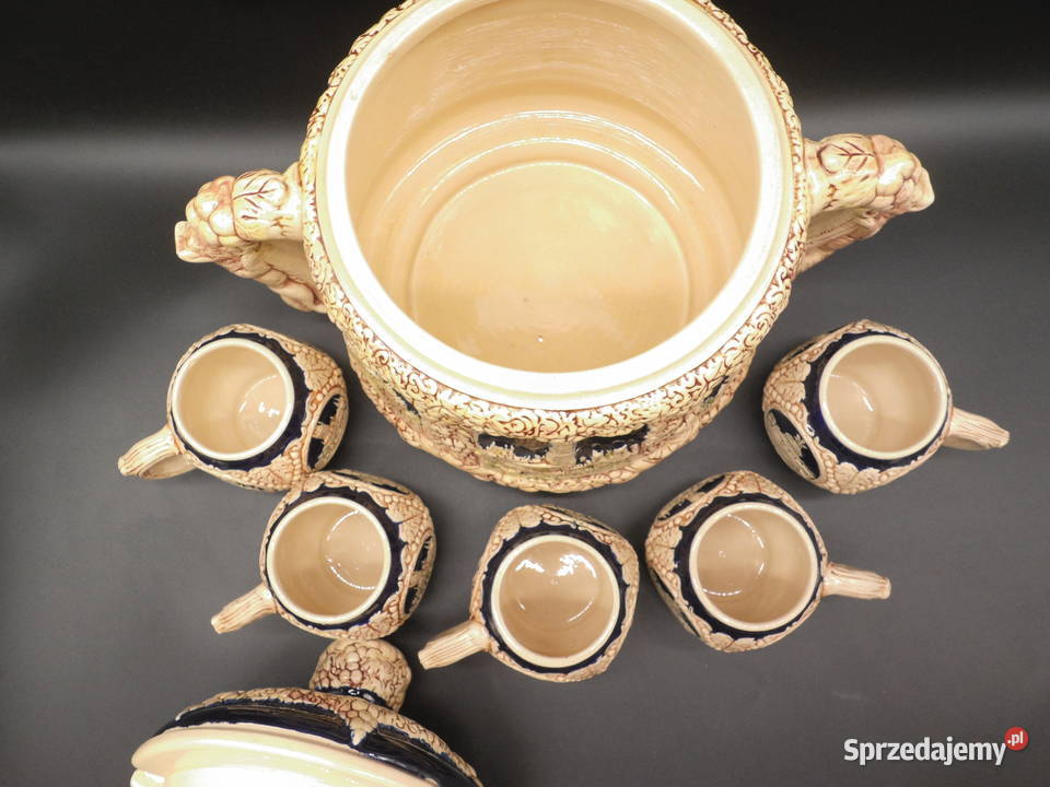 Zabytkowy niemiecki zestaw do ponczu grzańca