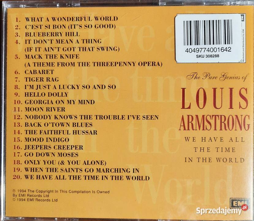 Wspaniały Album CD Louis Armstrong The Pure Warszawa