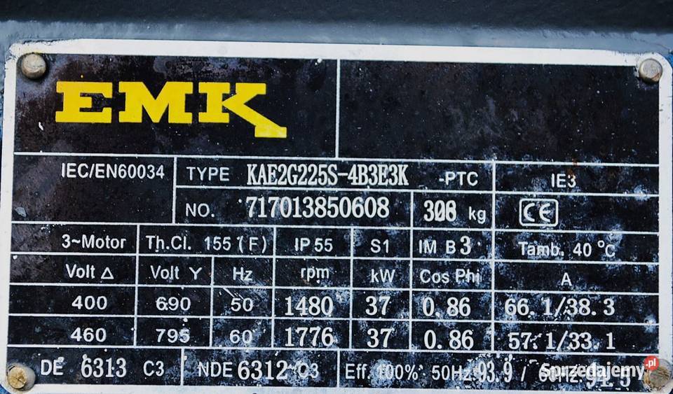 Silnik elektryczny 37kw 1480obrmin EMK