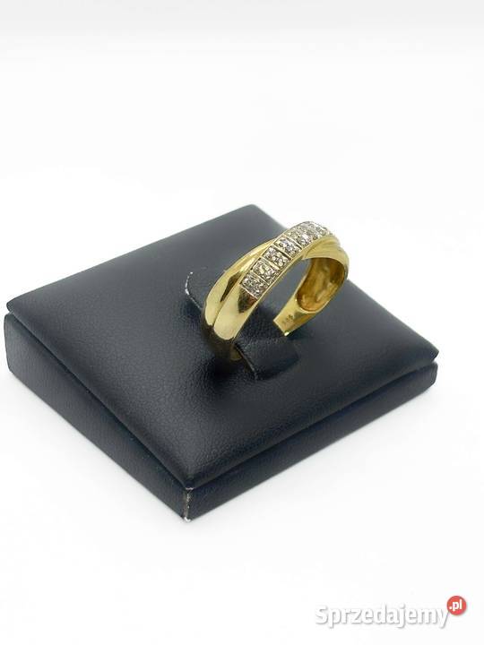 Złoty pierścionek z diamentami pr 585 295g złoto