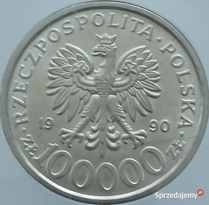 100 000 Solidarność 1990 r TYP B MS63 GCN
