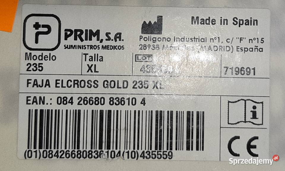 Pas ortopedyczny firmy ElCROSS GOLD model 235 Sosnowiec sprzedam