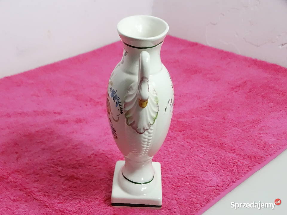 Włoski wazon ceramiczny ręcznie malowany Vintage Biłgoraj