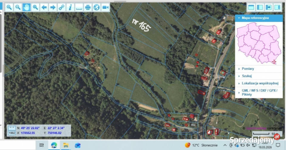 Działka BUDOWLANA Bieszczady Bóbrka k SOLINA 165zł/m2