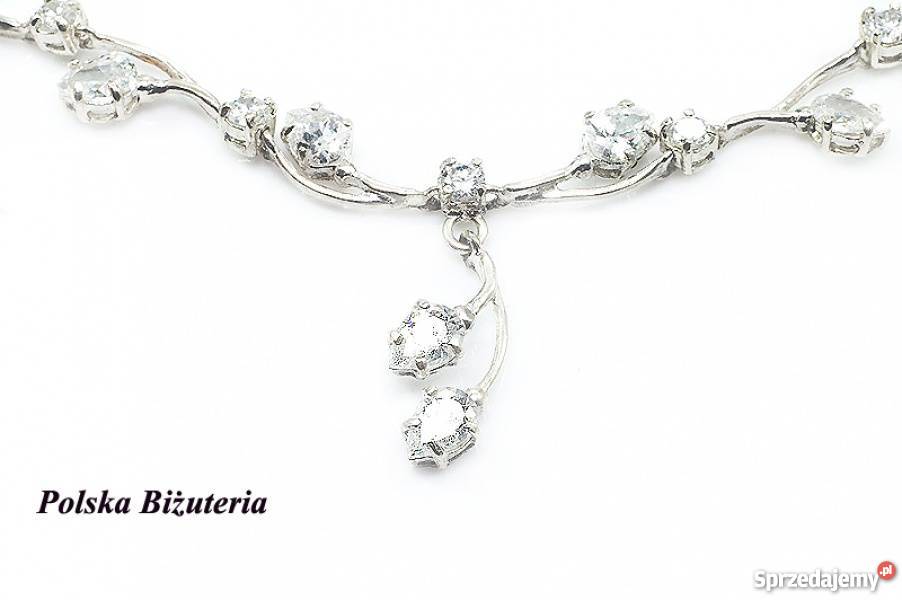 Polska Biżuteria Mega Śliczny Srebrny Komplet Białystok