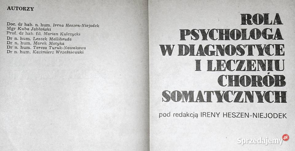 Rola psychologa w diagnostyceIrena Irena Rok wydania 1990 Chełm