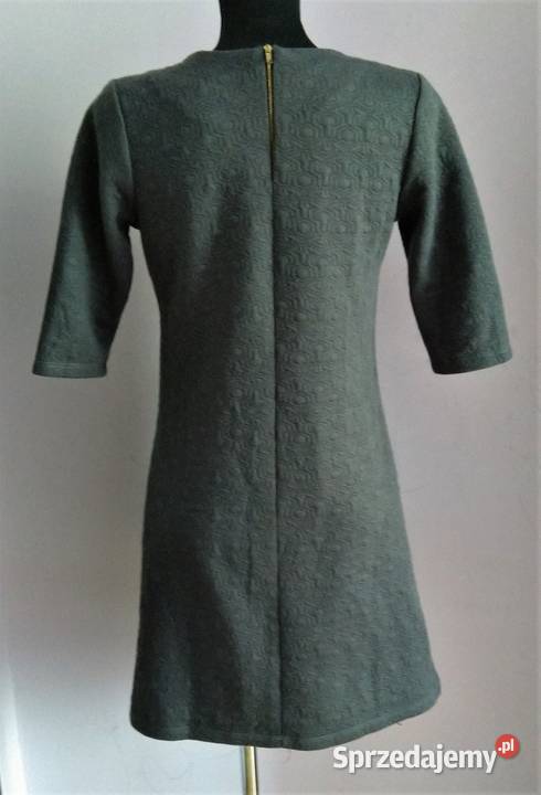 Ciepła szara jesienna sukienka M rękawy 34 Kate podkarpackie Krosno
