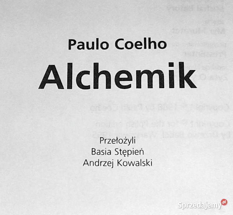 Alchemik Paulo Coelho Rok wydania 1995 Pozostałe lubelskie Chełm