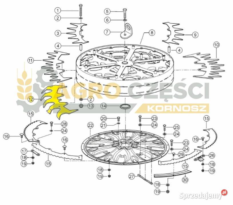 0004970251Segment rotora gwiazda Claas Orbis wielkopolskie Boruja Kościelna