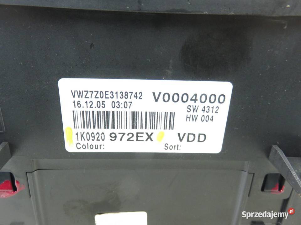 LICZNIK VW GOLF V 16 1K0920972EX osobowe małopolskie