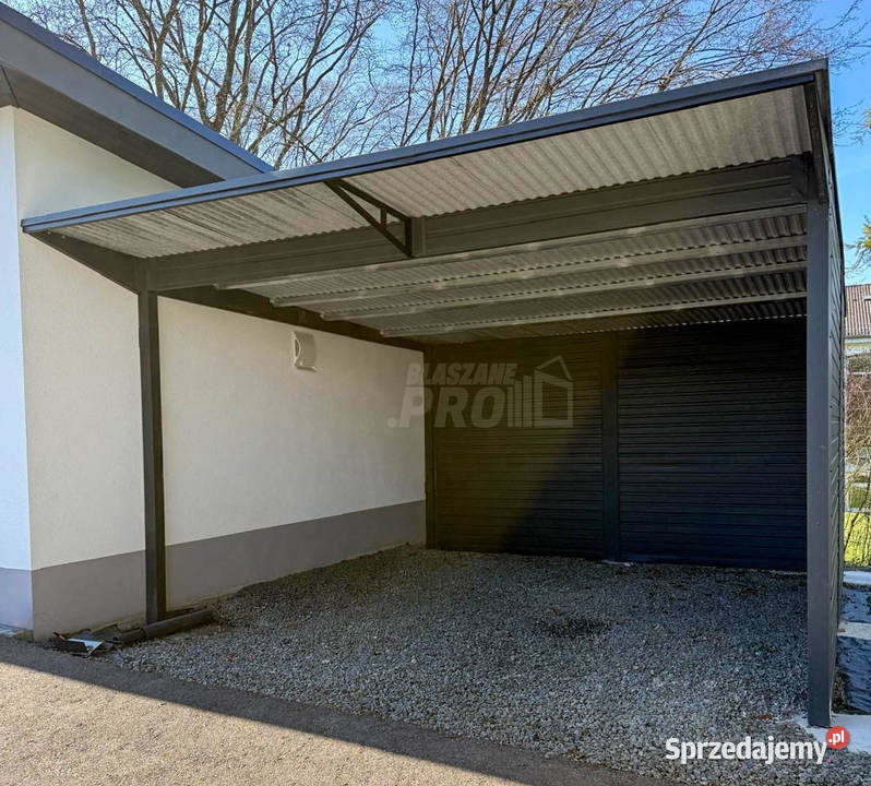 Carport Wiata samochodowa CarPort 45 m antractyt Sprzedaż Żnin