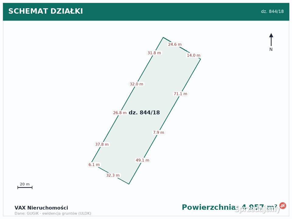 Działka na sprzedaż Mikołów 4957 m budowlana