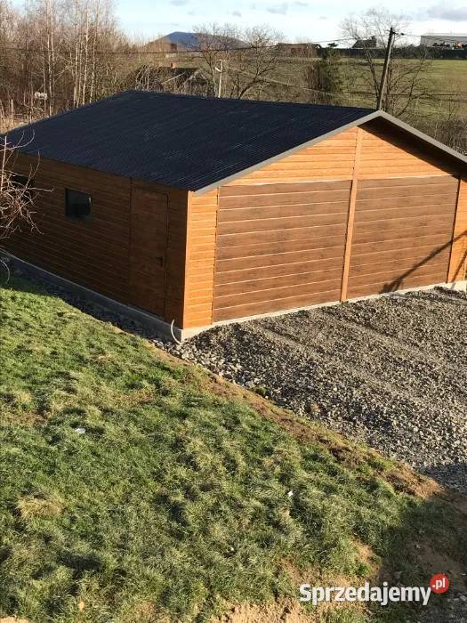 Garaż Blaszany DREWNOPODOBNY ORZECH Brama ORZECH 30m2