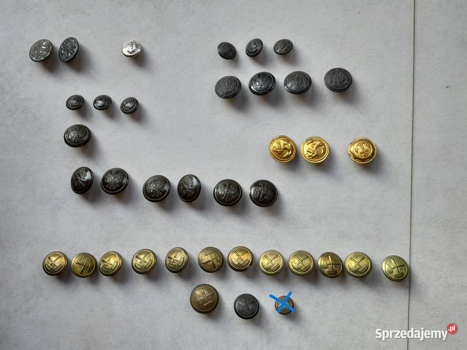 Stare guziki wojskowe górnicze marynarka inne 37 Dąbrowa Górnicza