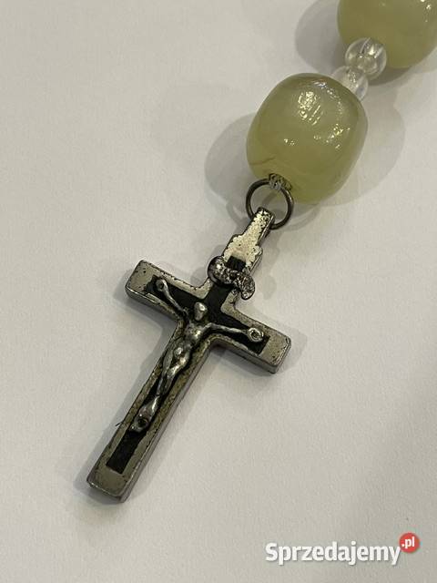 Dziesiątka różańca z serpentynu z metalowym Dewocjonalia małopolskie Kraków sprzedam