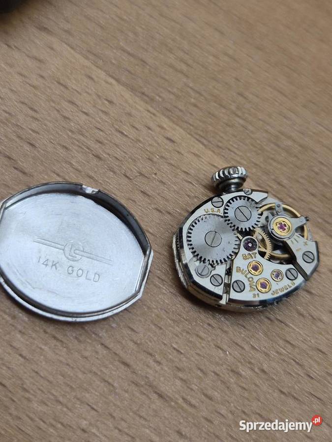 Zegarek vintage Bulova 14k białe złoto Chorzów