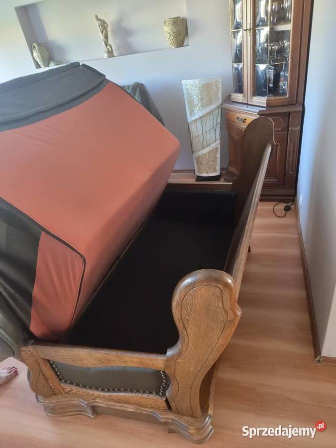 Komplet skórzany Dąb rustykalny z funkcją spania 90cm kujawsko-pomorskie Bydgoszcz