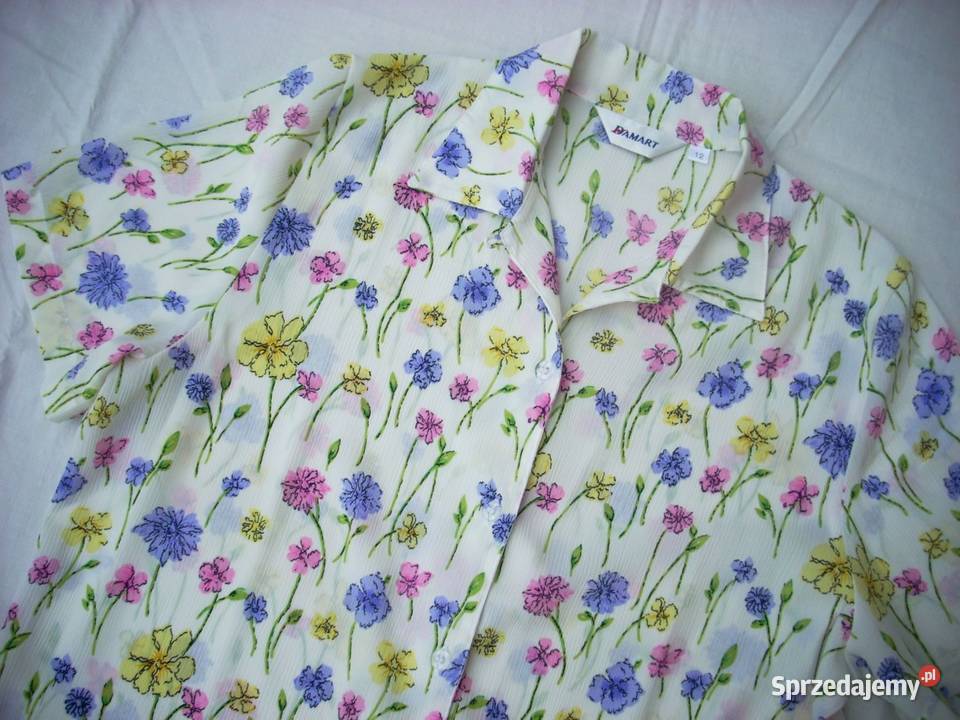 Kremowa koszula ładne kwiatki J nowa 40 42