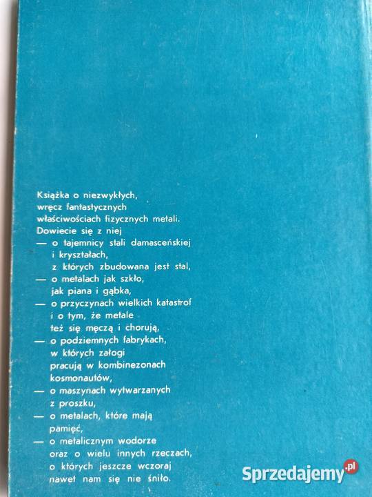 Metale ery kosmicznej JMSawickij i WSKłaczko chemia, biochemia Gdynia