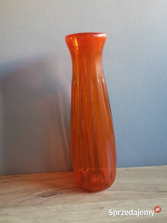 Stary duży ciężki pomarańczowy wazon HSG