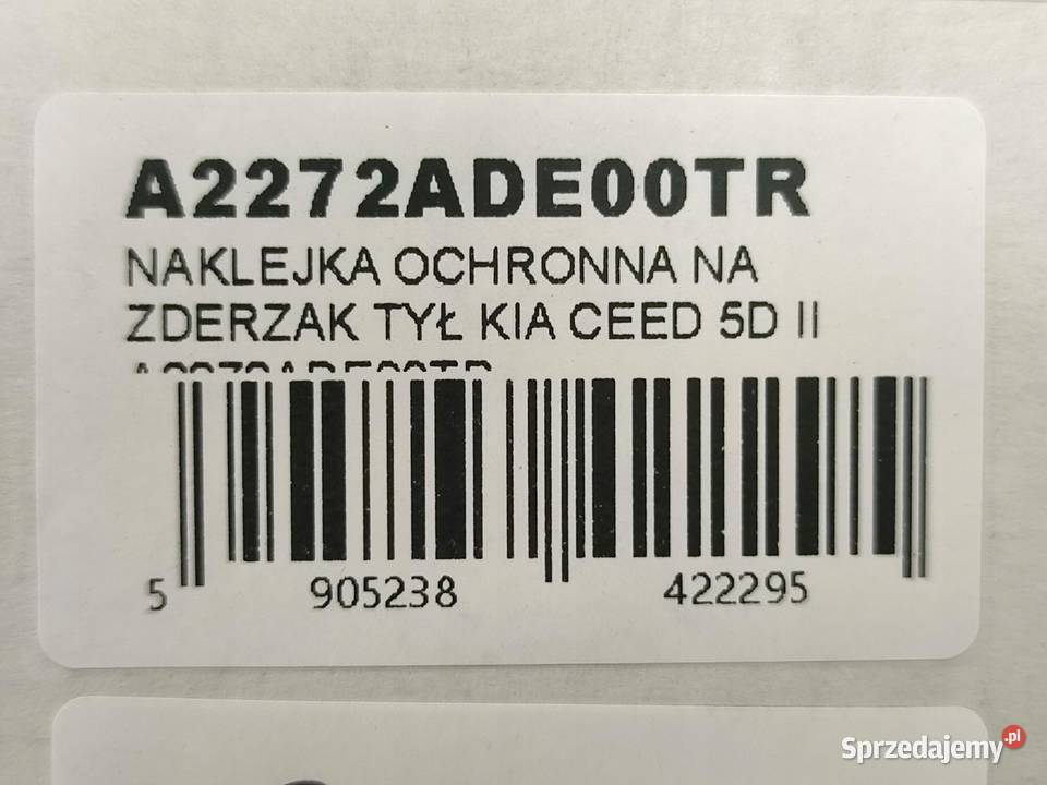 NAKLEJKA OCHRONNA ZDERZAK TYŁ KIA CEED 5D II sprzedam