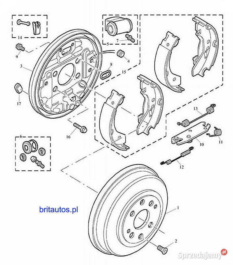SZCZĘKI KLOCKI HAMULCOWE TYŁ BRAKE SHOE SET Poznań