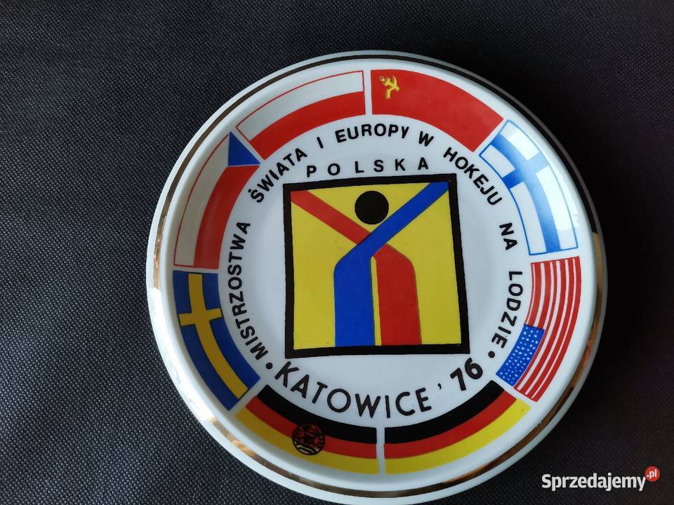Stary wiszący talerz ozdobny porcelana Bogucice Katowice