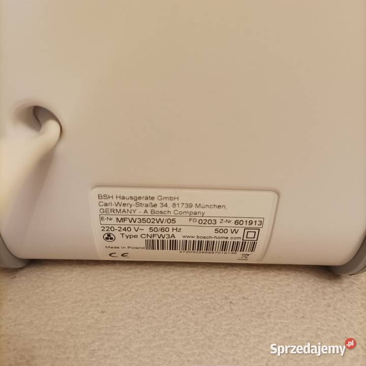 Maszynka do mielenia mięsa Bosch MFW 3502W05 AGD drobne dolnośląskie Stronie Śląskie