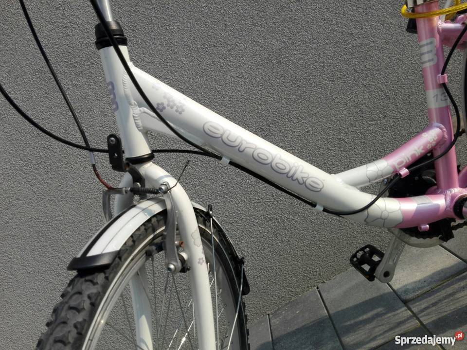 Rower Eurobike 24 ALUMINIOWA RAMA różowo biały
