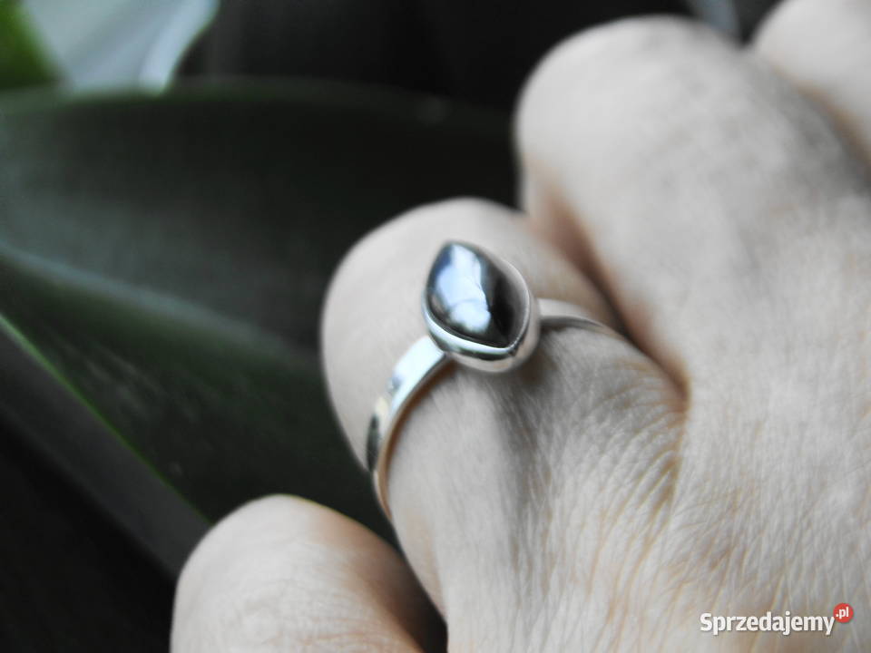 Pierścionek srebro i hematyt mazowieckie Warszawa