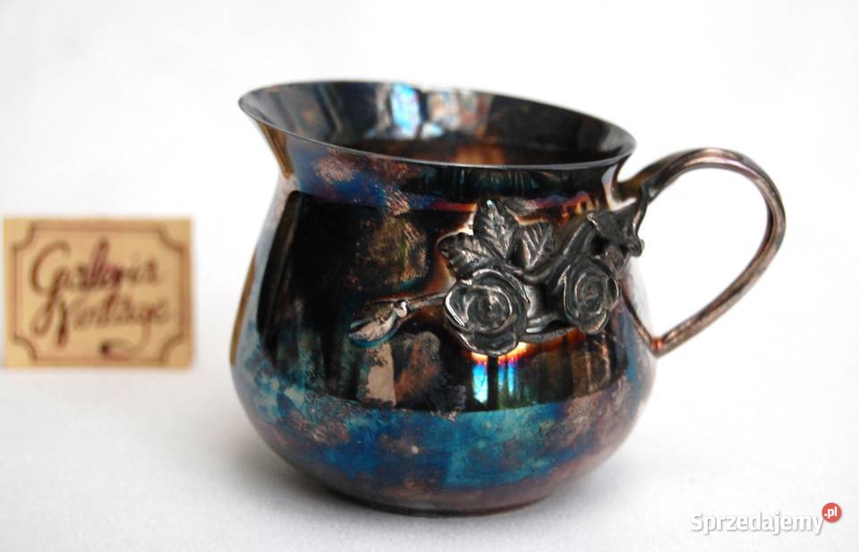 Posrebrzany mlecznik platerowany srebrem róże Lublin