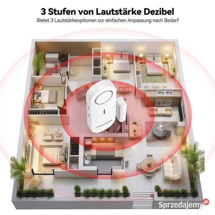 Zestaw 6x Alarm do Drzwi i Okien TECHRISE 100dB Wrocław