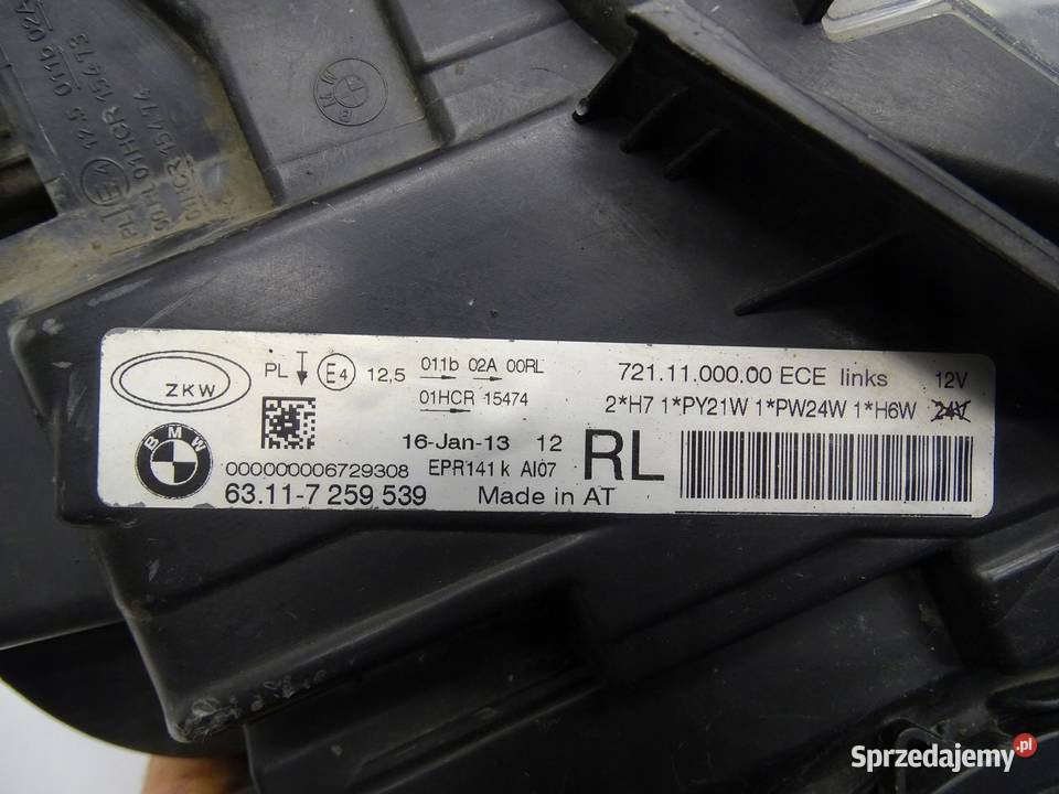 LAMPA REFLEKTOR LEWA LEWY PRZÓD PRZEDNIA BMW F30