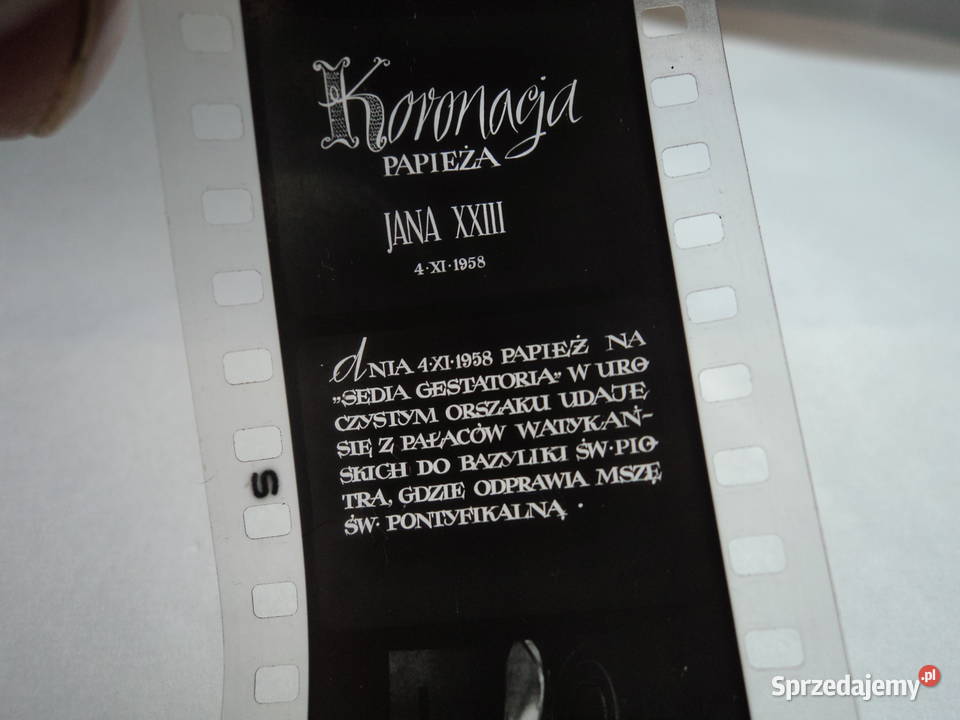 Konklawe papieża Jana 23 film na rzutnik z 1958 sprzedam