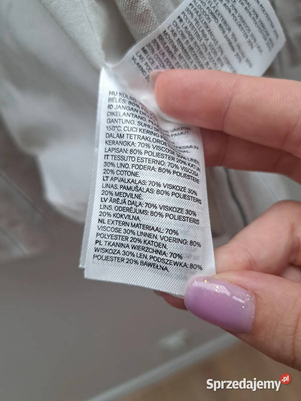 Lniany żakiet w paski HM rozmiar 34 Trąbki Wielkie