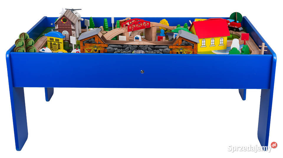 Drewniana kolejka na stoliku mega zestaw tory Warszawa