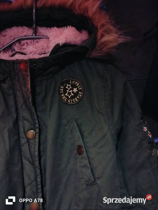 Kurtka zimowa ocieplana parka zielony