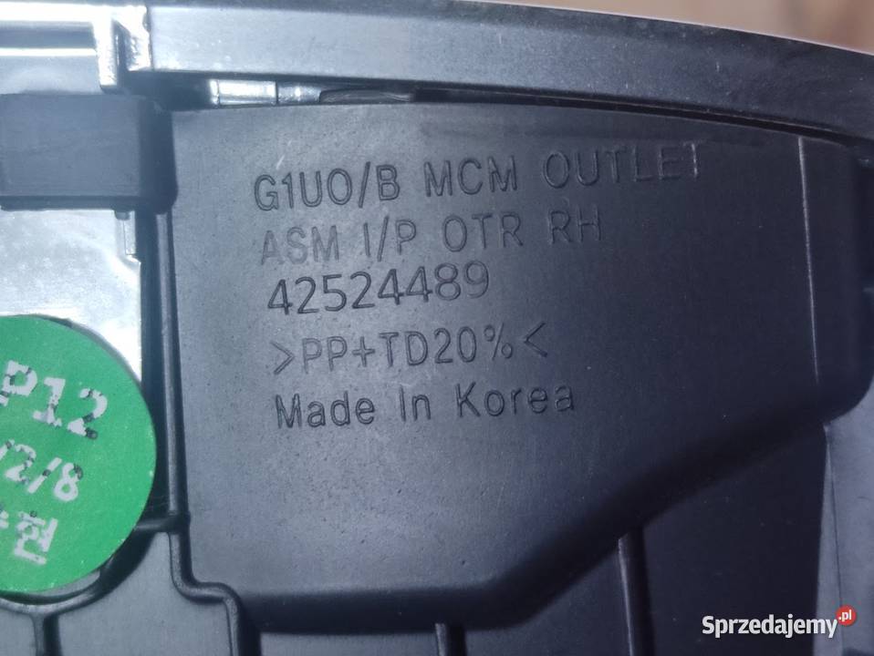 Kratka Nawiewu Prawa Opel Mokka X 2016 42524489 osobowe Deski rozdzielcze, konsole