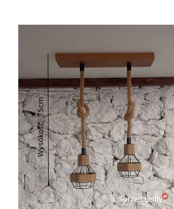 Lampa sufitowa drewniana RETRO