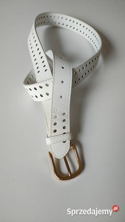 Pasek damski szeroki biały Galanteria i dodatki Leszno Górne