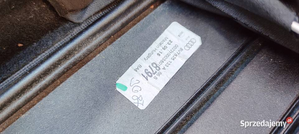 PÓŁKA TYLNA TYŁ AUDI A3 8V CABRIO 8V7825133A osobowe Półki tylne Przystajń