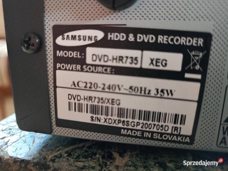 Nagrywarka Samsung DVDHR734 z dyskiem twardym Drawski Młyn