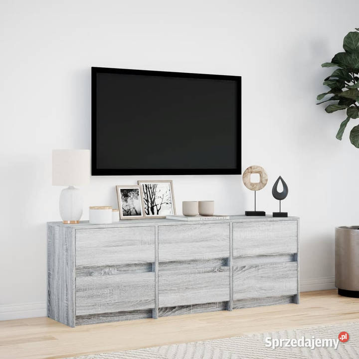 Szafka pod TV z LED szary dąb sonoma 140x34x50 Warszawa