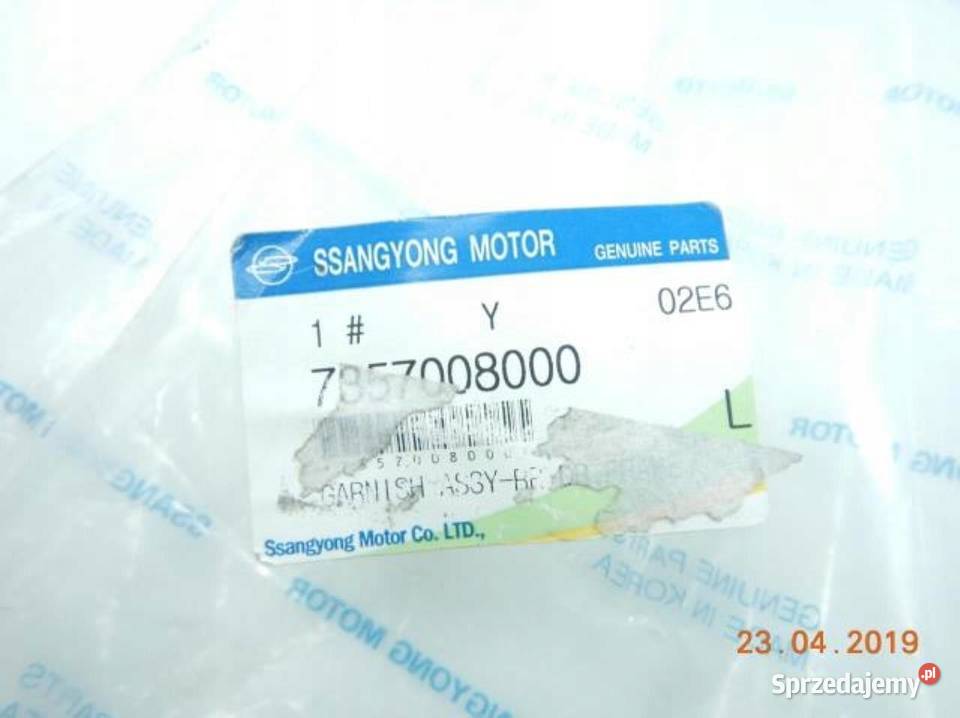 LISTWA RAMKA DRZWI PRAWY TYŁ SSANGYONG REXTON osobowe lubelskie sprzedam