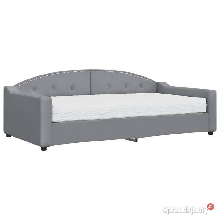 Sofa z materacem do spania jasnoszara tkanina mazowieckie