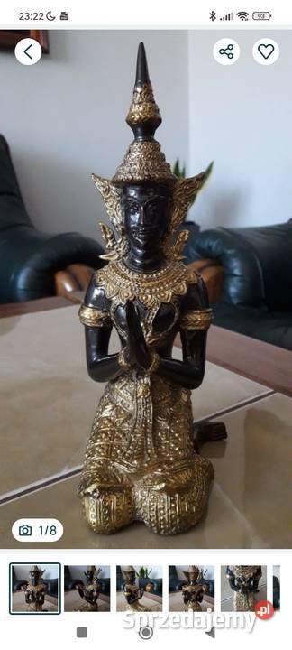 Figurka rzeżba z brązu złoconego Budda Janów Lubelski