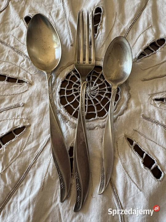 Antyki sztućce fraget srebrne 3 sztuki PRL lata Częstochowa sprzedam