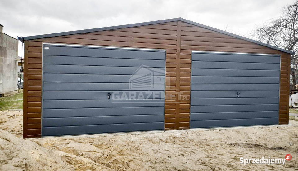 GARAŻ BLASZANY 7m x 6m DWUSPAD 2xBRAMA DRZWI Domki narzędziowe małopolskie Łapanów