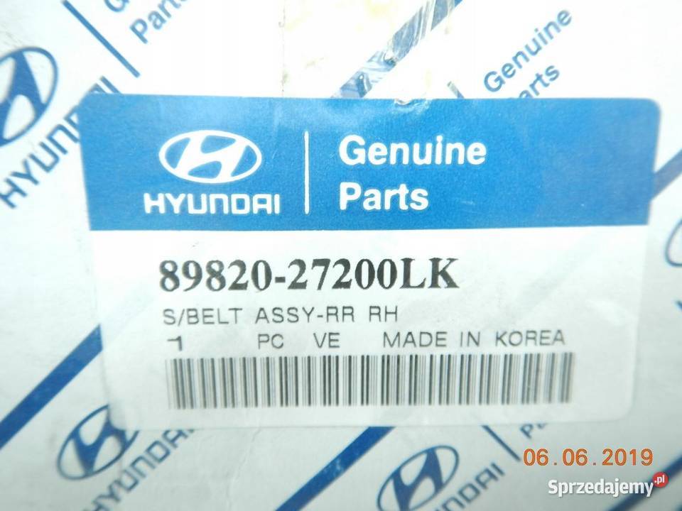 PAS BEZPIECZEŃSTWA HYUNDAI TIBURON COUPE 9601 Pasy bezpieczeństwa
