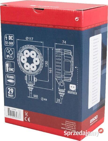 Lampa robocza LED okrągła 29W 2500 lm 1030V Kamionna